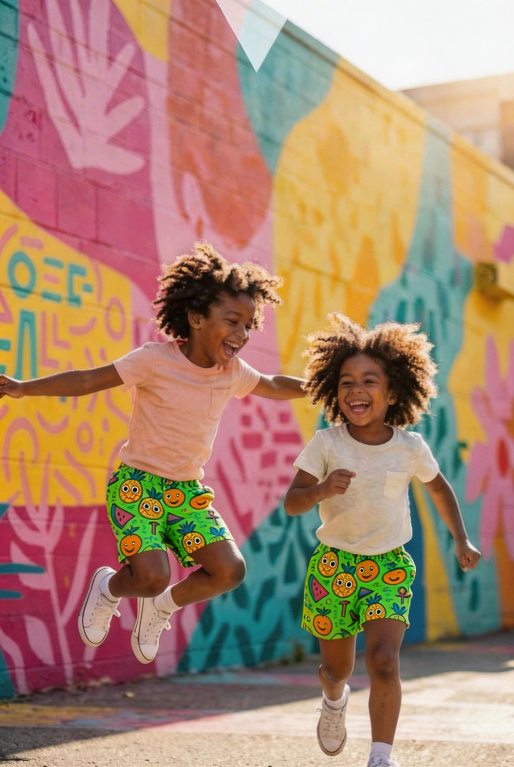 YOUTH Happy Fruits Jersey Shorts - Electric Lime