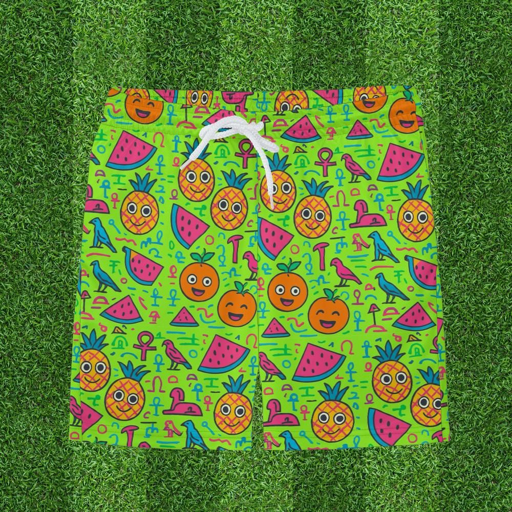 YOUTH Happy Fruits Jersey Shorts - Electric Lime